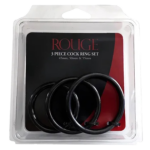 Erekčné krúžky z nehrdzavejúcej ocele Rouge (3 ks) Erekčné krúžky na penis a semenníky Pre mužov