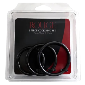 Erekčné krúžky z nehrdzavejúcej ocele Rouge (3 ks) Erekčné krúžky na penis a semenníky Pre mužov