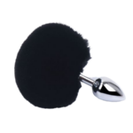 Bunny Tail Black Análne kolíky Vibračné kolíky a ďalšie