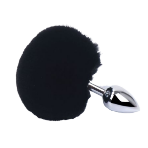 Bunny Tail Black Análne kolíky Vibračné kolíky a ďalšie