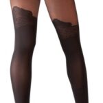 Cottelli Tights 2510243 Black XXL Dámske pančuchy Erotická bielizeň