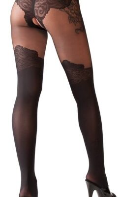 Cottelli Tights 2510243 Black XXL Dámske pančuchy Erotická bielizeň
