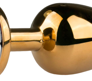 Easytoys Metal No.1 análne dildo s bielym kužeľom zlaté 2