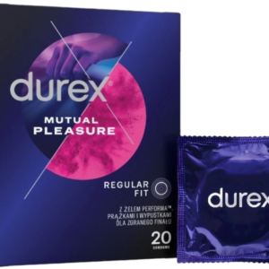 Durex Mutual Pleasure – vrúbkované kondómy (20 ks) Kondómy pre páry Pre páry