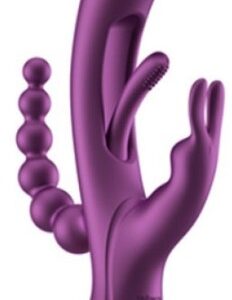 TRILUX Kinky Finger Rabbit Vibrator with Anal Beads Purple Vibrátory Vibrátory
