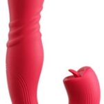 JOI THRUST 2  Pressure Sensing App Controlled Thrusting G-spot Vibrator & Tongue Clit Licker Red Vibrátory Vibrátory