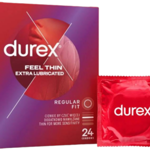 Durex Feel Thin Extra Lubricated – tenké kondómy (24ks) Kondómy pre páry Pre páry