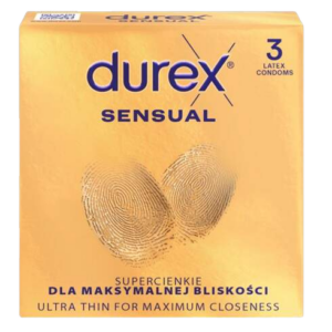 Durex Sensual – tenké kondómy (3 ks) Ultra tenké kondómy Pre páry