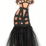 Čierne šaty Leia s nadýchanou sukňou + tangá