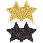 Nálepky na bradavky hviezdy čierna a zlatá 4 ks