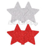 Nálepky na bradavky hviezdy červená a strieborná 4 ks