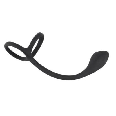 Black Velvet - tenký análny dildo s erekčným a semenníkovým krúžkom (čierny) od značky Black Velvets