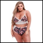 Baci Plus Size - Kvetovaný čipkovaný podprsenkový set od značky Baci
