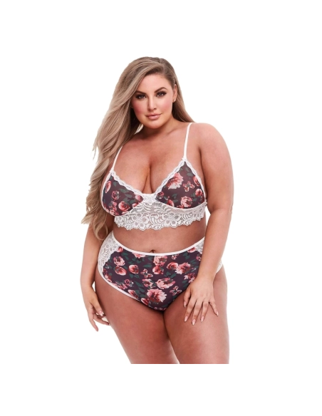 Baci Plus Size - Kvetovaný čipkovaný podprsenkový set od značky Baci Baci Plus Size - Kvetovaný čipkovaný podprsenkový set od značky Baci
