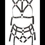 Bad Kitty - bondage súprava postroja a podprsenky (čierna) od značky Bad Kitty