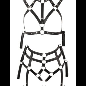 Bad Kitty - bondage súprava postroja a podprsenky (čierna) od značky Bad Kitty