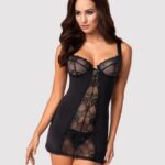 Obsessive Heartina - zvodná košieľka s tangami (čierna) od značky Obsessive