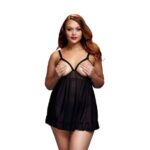BACI Plus Size - otvorený bodkovaný babydoll - čierny (XL-XXL) od značky Baci