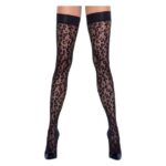 Cottelli pančuchy - čierne pančuchy s leopardím vzorom od značky Cottelli