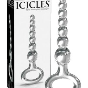 Icicles No. 67 - Sklenené dildo s krúžkom na uchopenie (priehľadné) od značky Icicles
