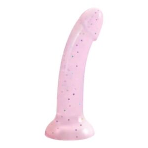 Dildolls Starlight - ružové dildo s hviezdičkami a základňou od značky Love to Love