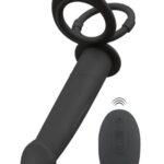 Čierne Velvety - Dvojitý anál plug s postrojom (čierny) od značky Black Velvets