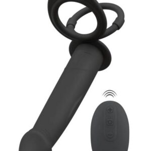 Čierne Velvety - Dvojitý anál plug s postrojom (čierny) od značky Black Velvets