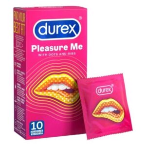 Durex Pleasure Me - rebrovaný-bodkovaný kondóm (10 ks) od značky Durex