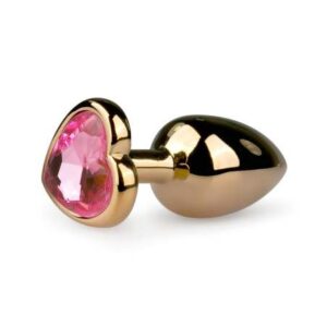 Easytoys kovový anál plug No.3 - zlatoružový (2