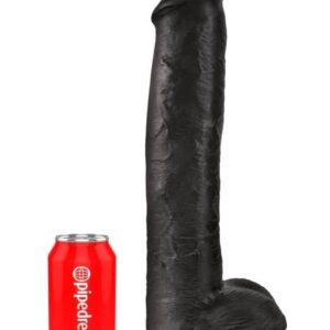King Cock 15 - prisávací dildo s gulami (38cm) - čierne od značky King Cock