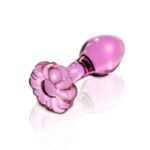 Icicles No. 48 - kvetinový sklenený análny kolík (ružový) od značky Icicles