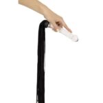 Bad Kitty - Kožený bič s dildom (priehľadno-čierny) od značky Bad Kitty