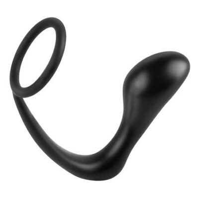 Análny radosť - čierny kolík s prsteňom na penis od značky Pipedream