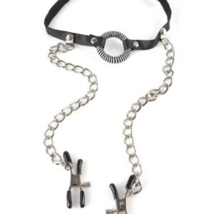 Fetish O-ring - ústna zátka a klip na bradavky od značky Pipedream