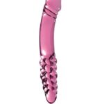 Icicles No. 57 - ružové obojstranné sklené dildo s penisovým koncom od značky Icicles