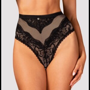 Obsessive Olvidia - čipkované nohavičky s kvetinovým vzorom (čierne) od značky Obsessive