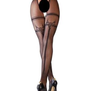 Cottelli - Otvorené sieťované pančuchy s dvojitým účinkom (čierne) od značky Cottelli