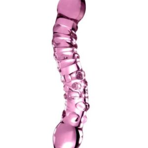 Icicles No. 55 - obojstranné G-bod sklenené dildo (ružové) od značky Icicles
