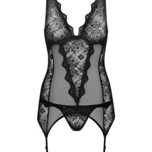 Obsessive Emperita - jemne vyšívaný top a tangá (čierna) od značky Obsessive