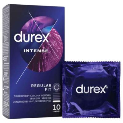 Durex Intense - vrúbkované a bodkované kondómy (10 ks) od značky Durex