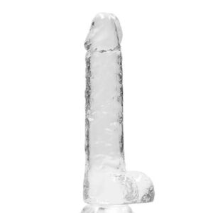 REALROCK - priehľadný realistický dildo - priehľadný (19 cm) od značky REALROCK