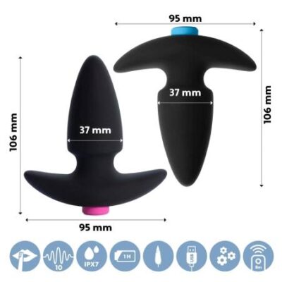FEELZTOYS Funkybutts - čierny análne vibrátory s diaľkovým ovládaním od značky FeelzToys