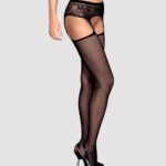 Obsessive S307 - Kvety podväzkový set - čierna (S-L) od značky Obsessive