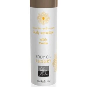 Shiatsu Luxury jedlý masážny olej - vanilka (75ml) od značky HOT