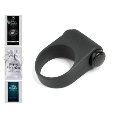 Päťdesiat odtieňov sivej - vibračný penisový krúžok (čierny) od značky Fifty Shades of Grey
