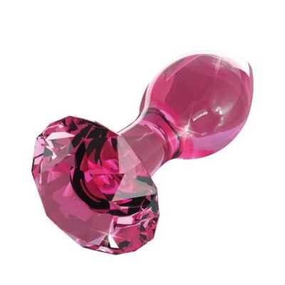 Icicles No. 79 - kužeľový sklenený análny kolík (ružový)