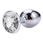 Sunfo - kovový análny plug s kameňom (strieborný-biely) od značky Sunfo