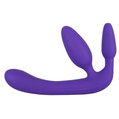 Fialový trojitý strap-on dildo bez popruhov od značky You2Toys