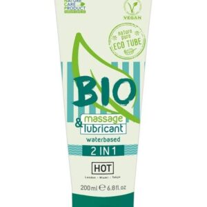 HOT Bio 2v1 - lubrikant a masážny gél na vodnej báze (200ml) od značky HOT