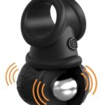 King Cock Crown Jewels - vibračný penisový krúžok (čierny) od značky King Cock